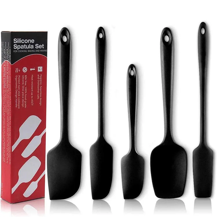 Оптовая Продажа BPA бесплатно кухня сковорода выпечная прокладка салфетка для Utenils Премиум 5 шт. силиконовые лопатки из нержавеющей стали