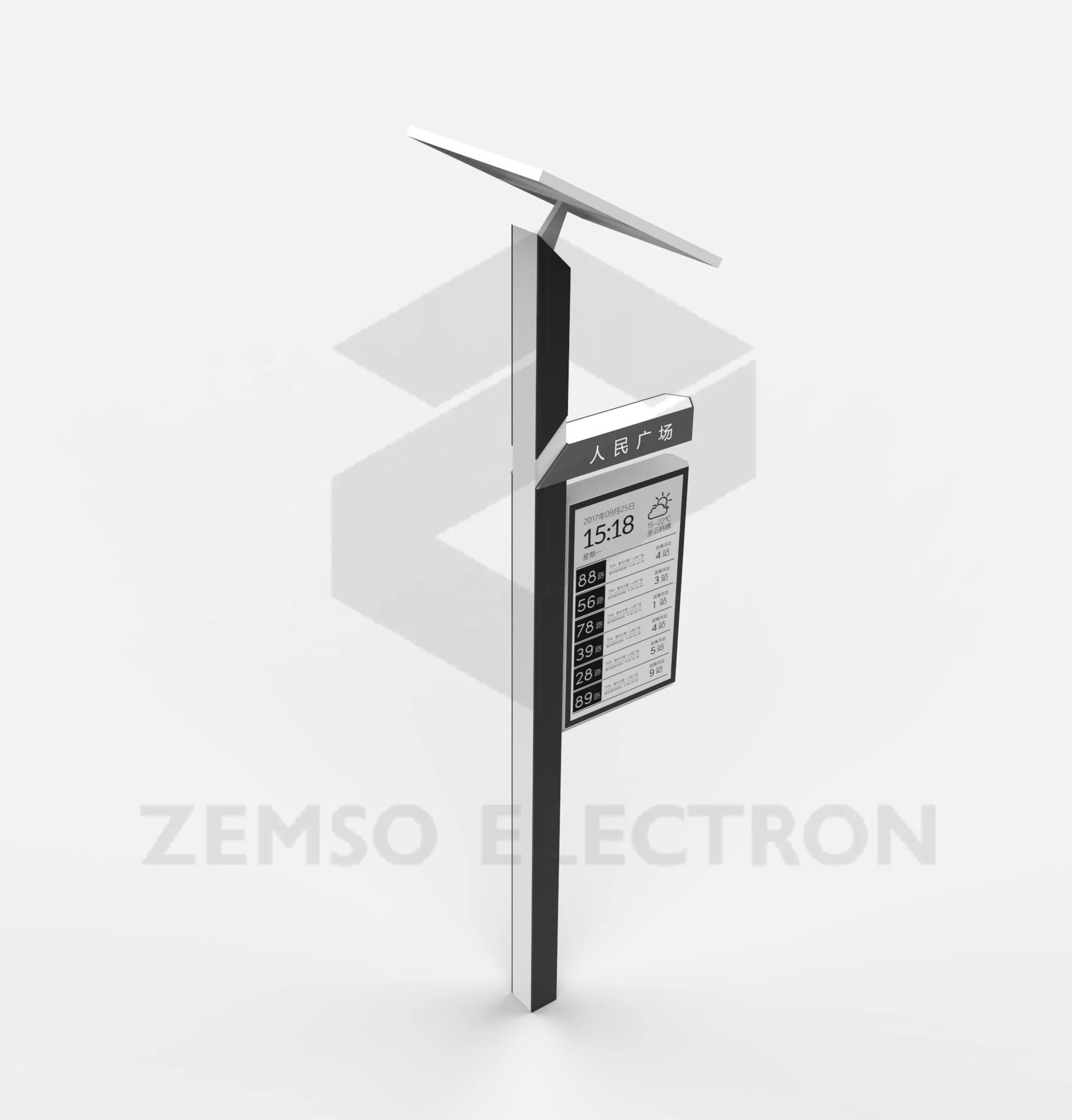 Outdoor Solar Panel Elink Bus Stop Sign 13.3 inch ink Screen