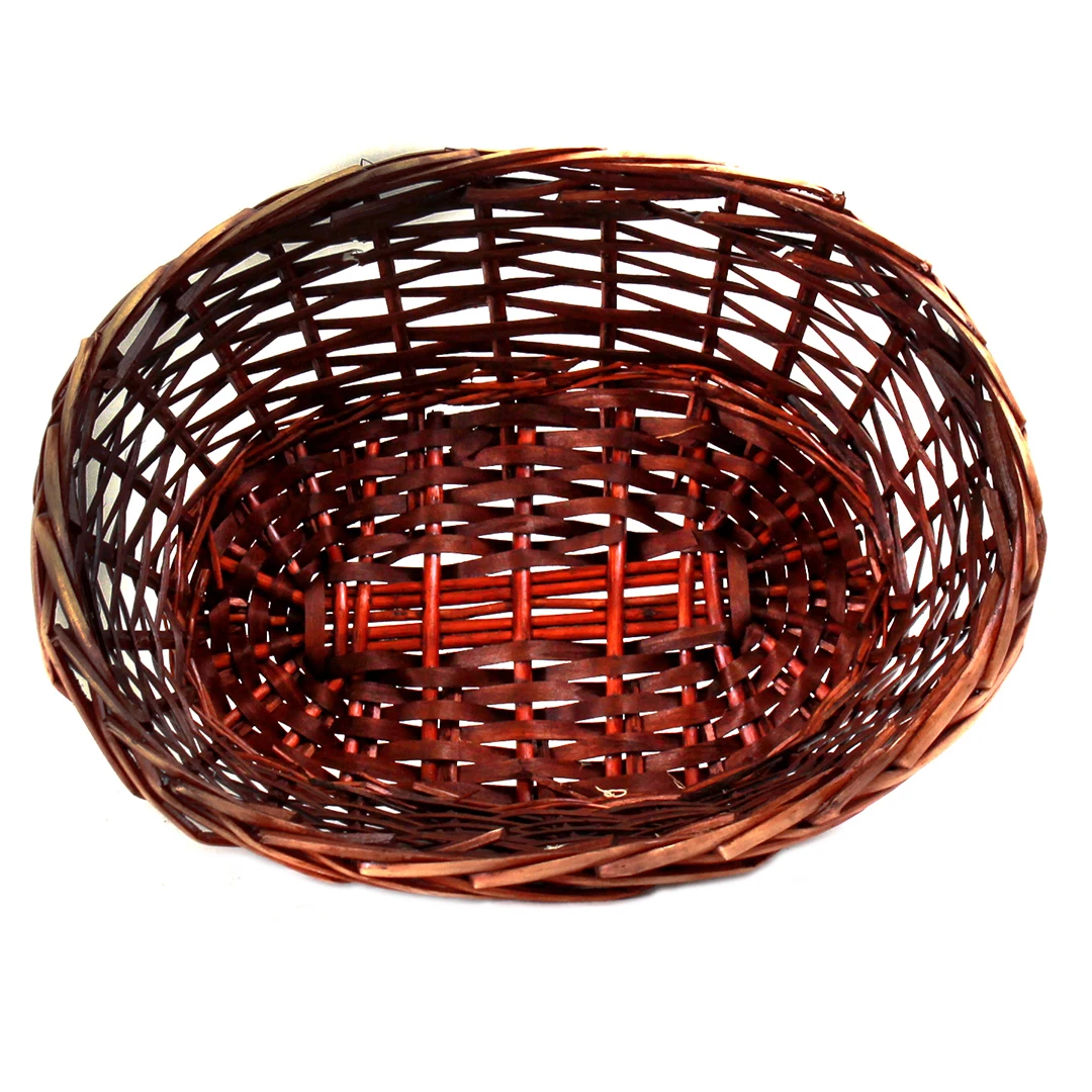 China Basket Supplier Hand Woven Cheap Price Wholesale Willow Material Wicker Gift Basket Tray in Bulk