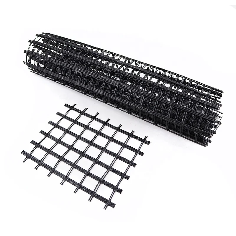 Factory Direct Selling Price 30-1000KN/m Warp Knitting Polyester Geogrid For Slope Protection