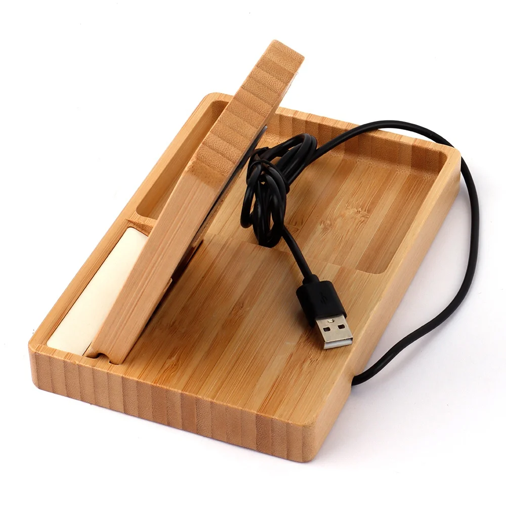 2021 New Desktop Bamboo Wireless Charger for Universal Mobile Phone