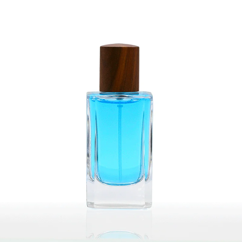 Hot Sale 50 ML Clear Cosmetic Packaging Fragrance Empty Square Glass Home Perfume Bottles With Pump Spray