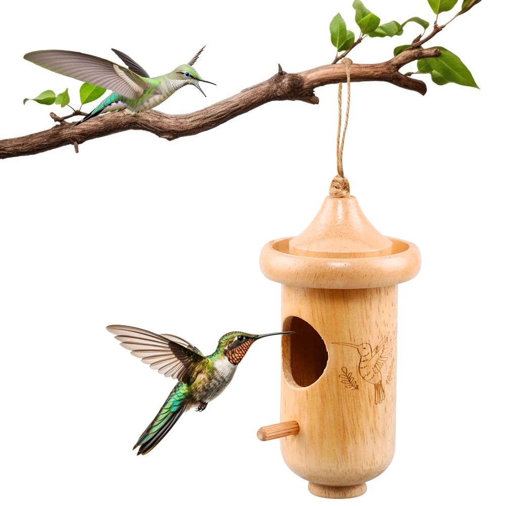 Cheap Hummingbird Wooden Bird Houses Humming Bird House Natural Wood