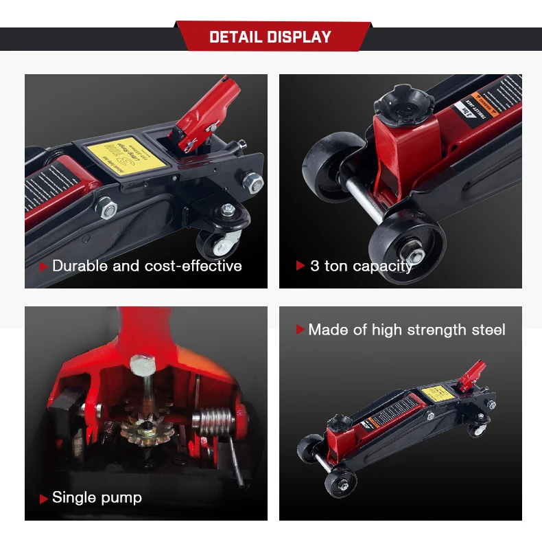 3Ton hot sale single oil pump fast lifting horizontal hydraulic floor auto car lifts trolley heavy duty jack