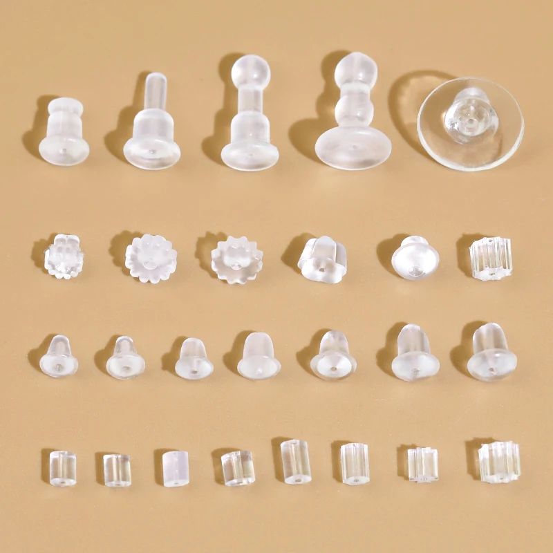 Factory supply Soft Earring Backs Silicon Earring Stoppers Clear Earring Backing Replacement for Stud Post