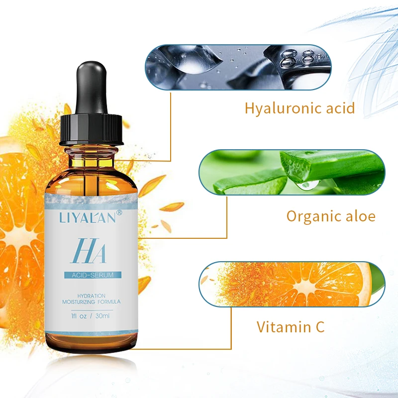 Organic Skin Care Hyaluronic Acid Whitening Vitamin C Facial Moisturizing HA Skin Serum