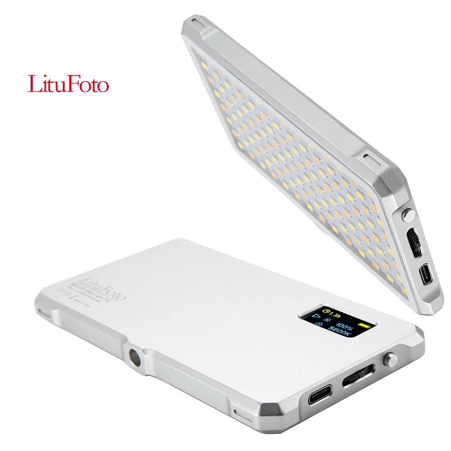 Litufoto F12 Portable LED On Camera video Light live streaming lighting for phone photography Built in 2470 Rechargeable Battery