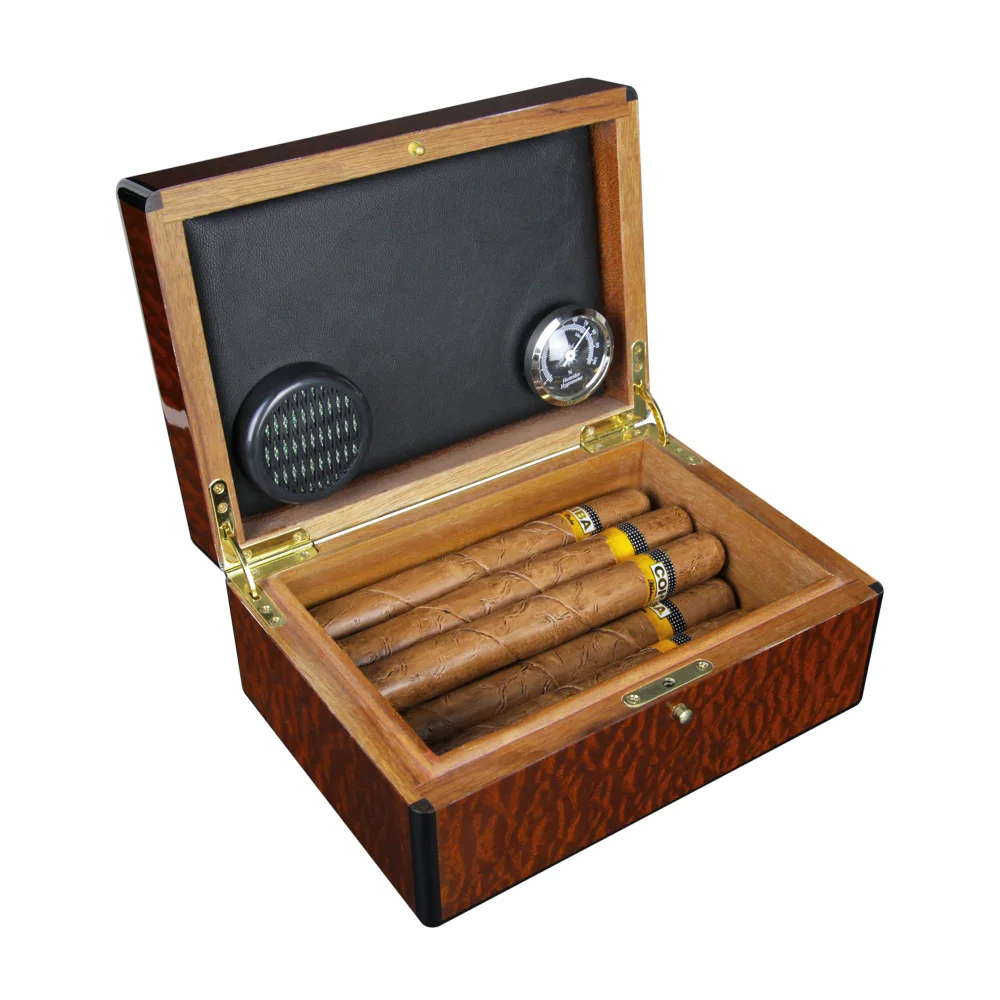  Портативный деревянный увлажнитель Cohiba коробка для сигар ручной работы с глянцевым лаковым покрытием на