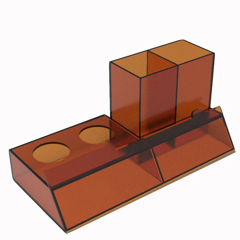 Factory custom Eco-friendly multi-color acrylic desktop storage box coffee shop drink shop dessert shop tissue storage box