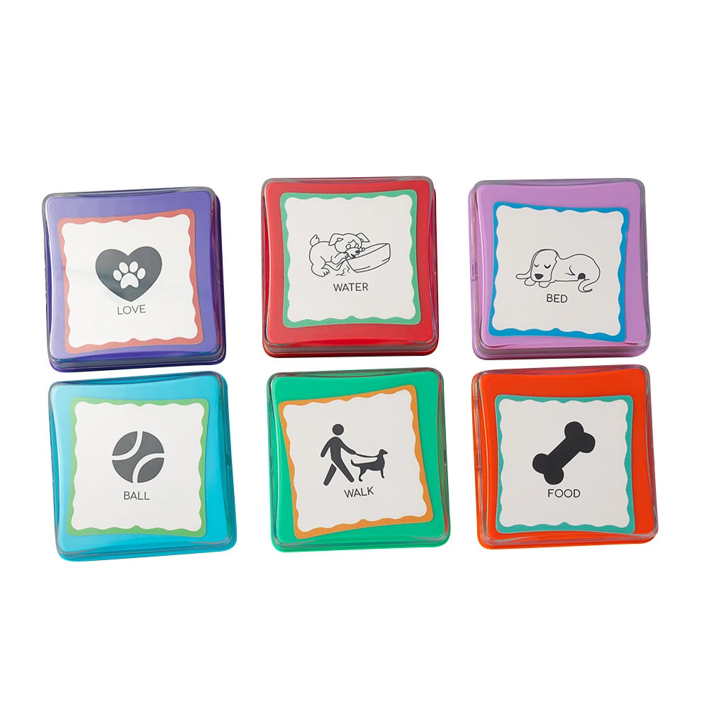 Hot Selling  Custom square Recordable Voice Pet Talking Dog Training Speak Buttons Recordable Buttons for Communication