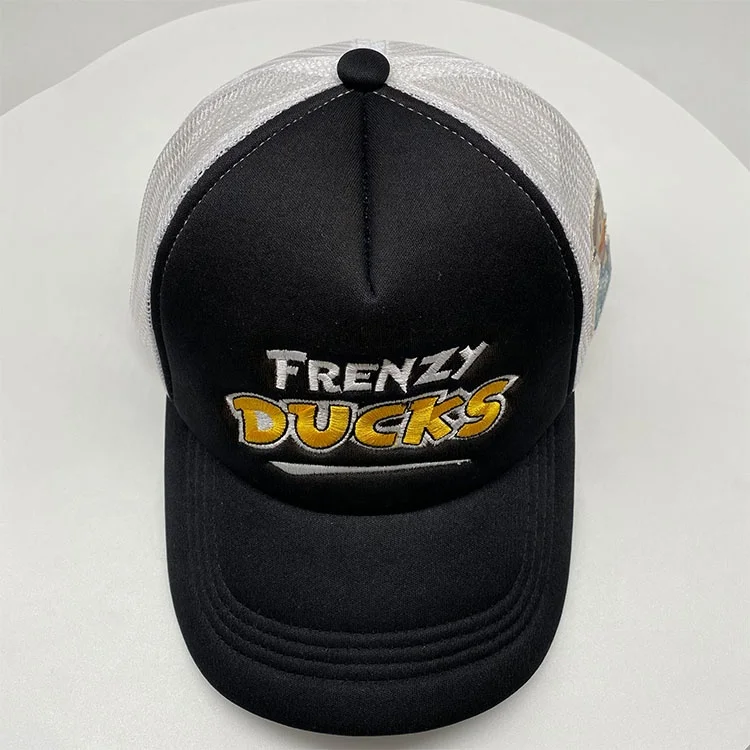 Design your own foam soft truck driver hat stitched patch sponge trucker cap