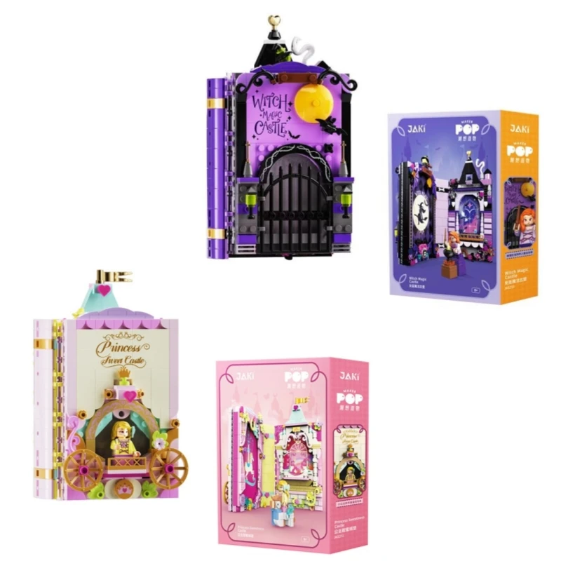 JK8250-8251 Fairy tale photo frame book magic castle creative block small particles building block toys for girls gift