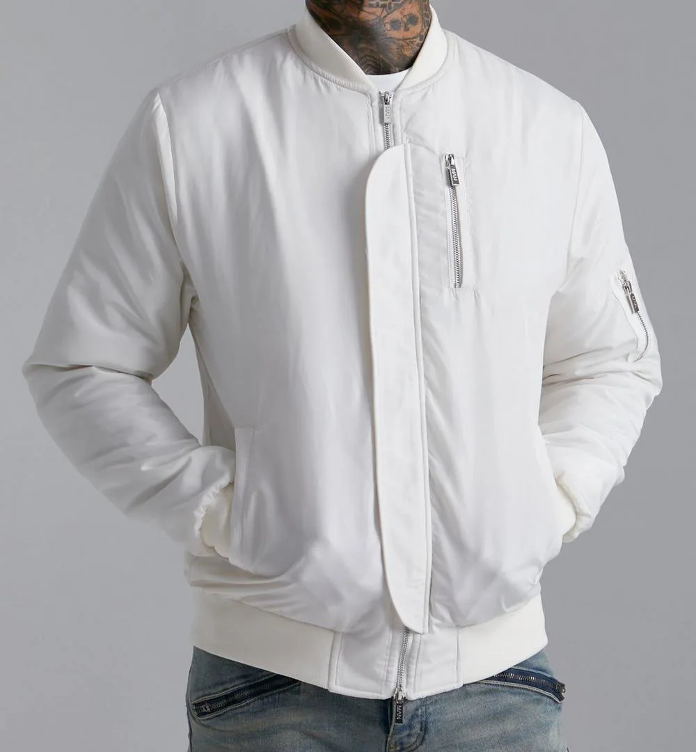 Latest Design Casual Clothing Vintage Plain White Outdoor Wear Zipper Bomber Jacket Pilot Long Sleeve Coat Varsity Jacket Mens