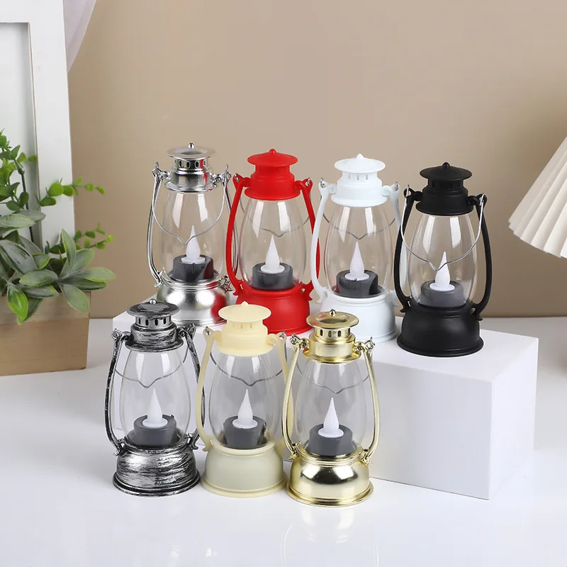 LED Retro Outdoor Camping Kerosene Lamp Portable Lantern Oil Lamp Style Vintage Photo Props Outdoor Camping Lights Night light
