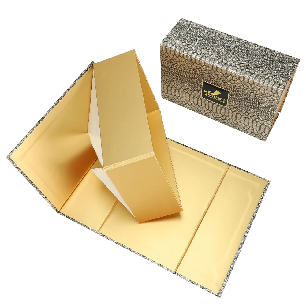 Custom wholesale luxury magnetic closure folding bridesmaid wedding paper foldable gift box packaging boxes for clothes dresses