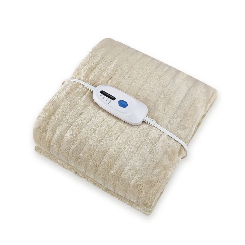 100V 160X130cm 2 Hours Auto Shut-Off 3 Setting Heat Controller Cozy Soft Flannel electric wrap around blanket for Winter