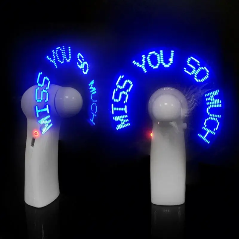 Hot sale Custom Gift, Mini Portable Hand held Battery Fan Programmable Led Message Handheld Electric Fan/