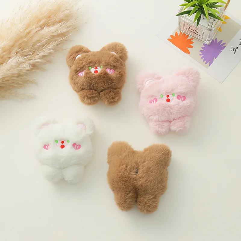 Customized autumn and winter plush bear doll plush brooch knitted cotton-filled doll children's bag clothing