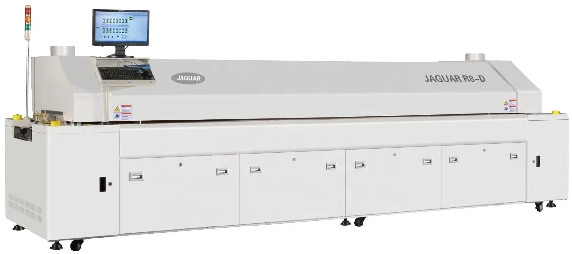 Factory direct sales 8 Zones Lead-Free Hot Air Reflow Soldering Machine R8-D New Automatic  for SMT production line