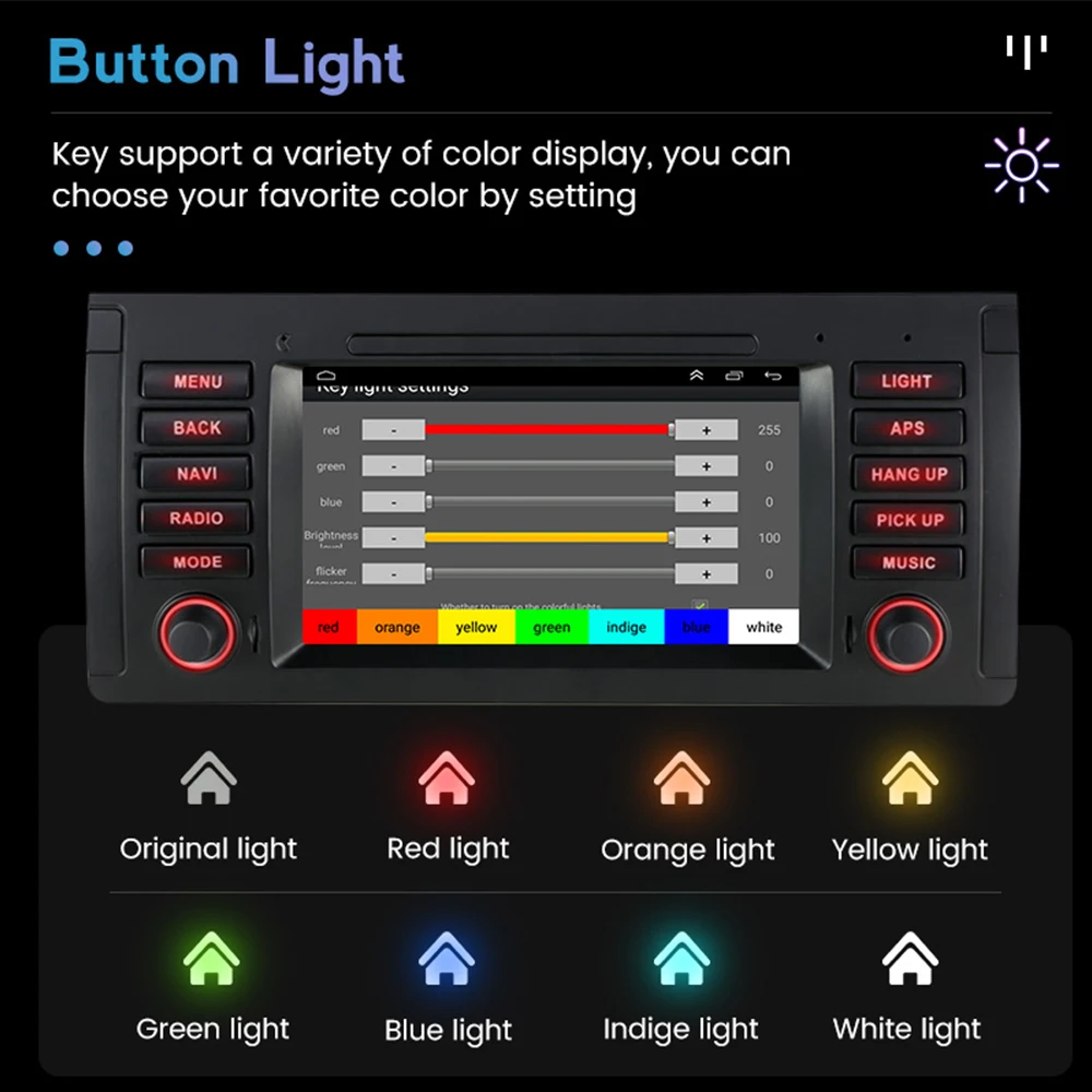 7Inch Android AUTO Carplay Car Multimedia Radio Bluetooth Gps Navigation For BMW X5 E53 5 series E38 E39