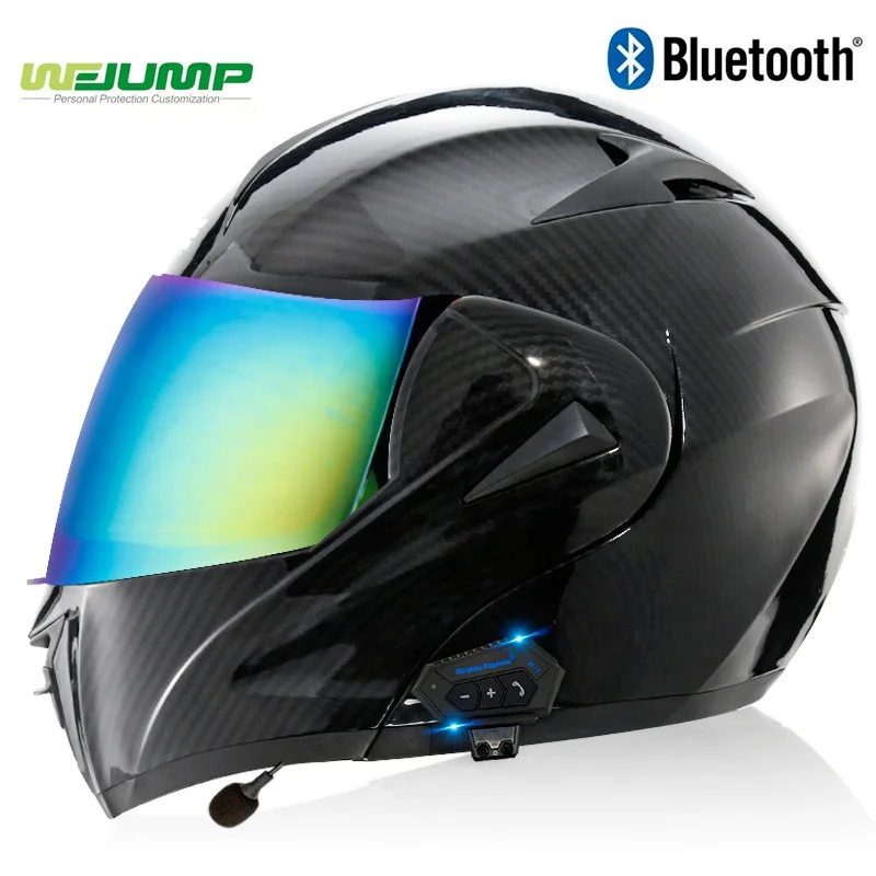 Wejump Carbon Fiber Bluetooth Helmet Headset Motorcycle Bluetooth Headset Intercom