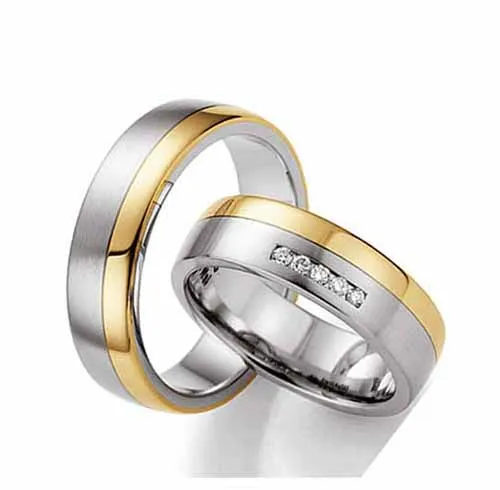 
Italian designs 18k gold plated wedding diamond couple ring 