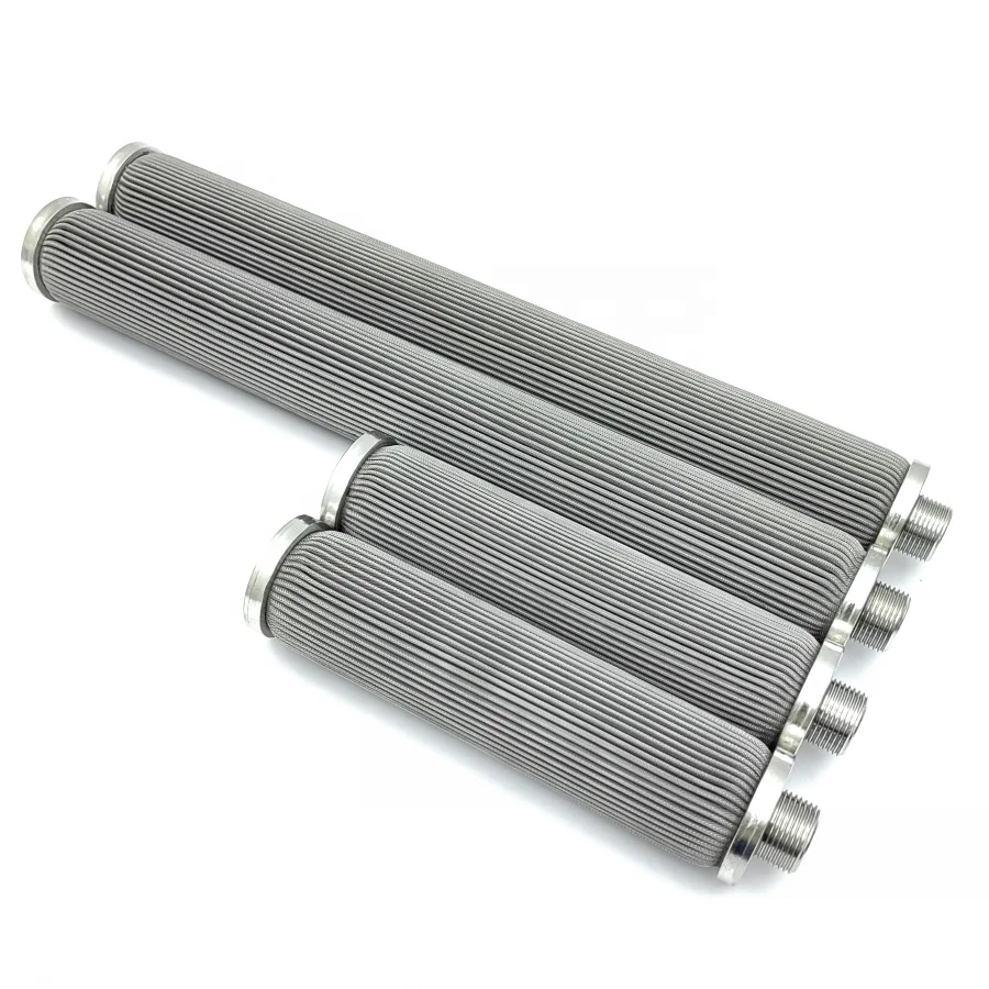 Customized high temperature washable ss 304 316L stainless steel pleated filter cartridge element for oil water filtering
