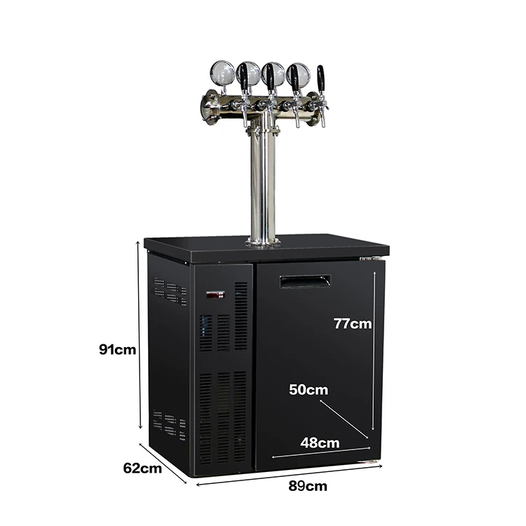 
Commercial use direct draw 4 taps beer dispenser with cooler 