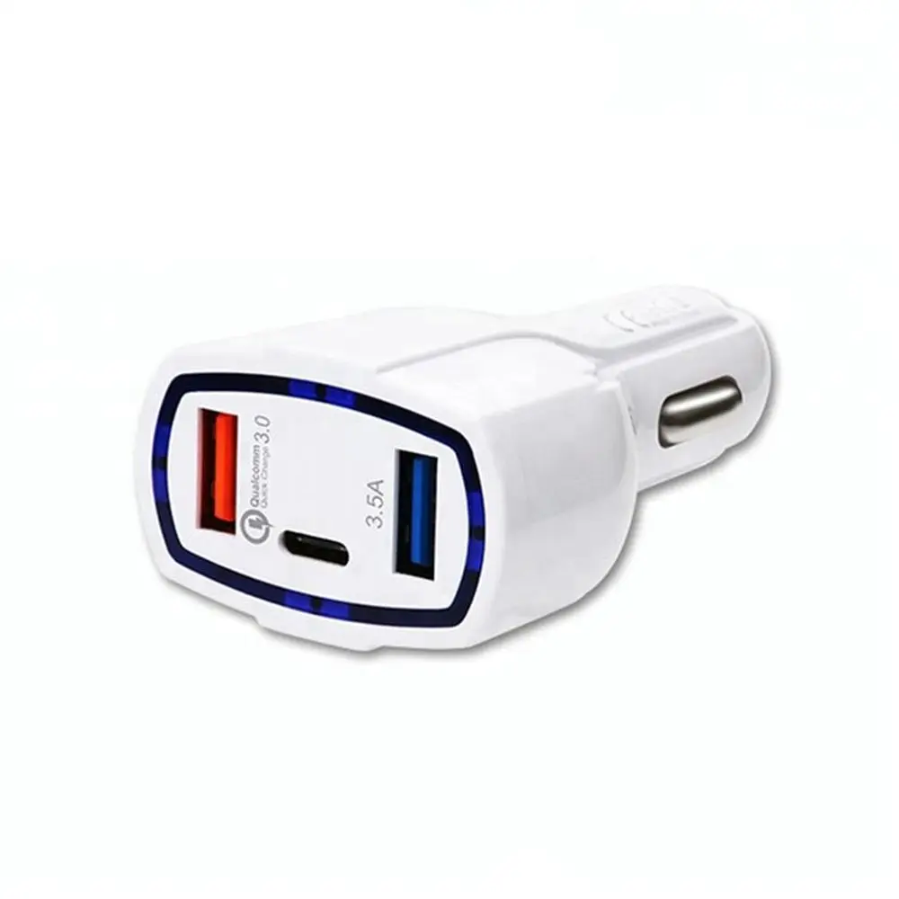 35W 3 Port QC3.0 PD C Type Usb Cigarette Lighter Port Fast Charging Smart Phone Adapter Car Charger