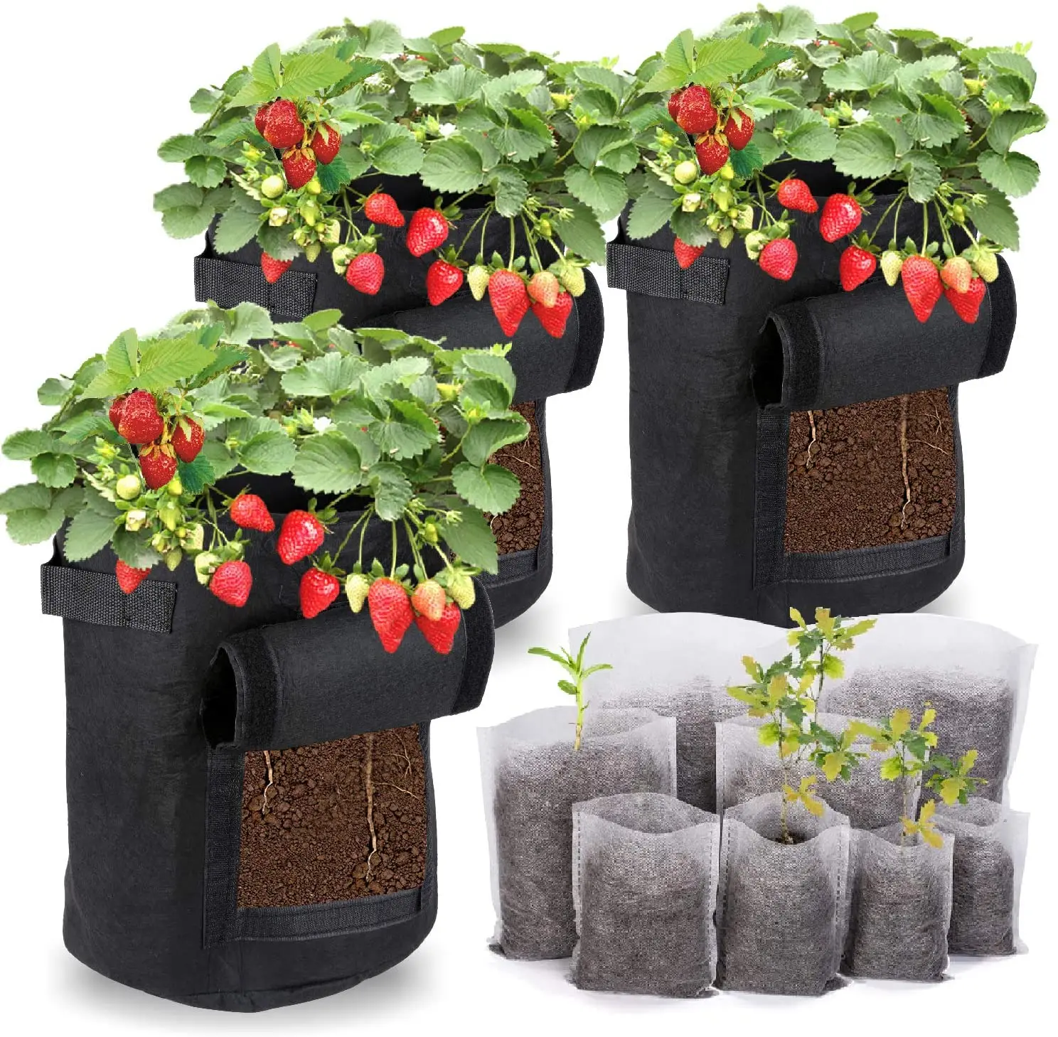 2 Pack 10 Gallon Plant Grow Bag,Planter Pot with Handles,Garden Planting Grow Bags for Potato Tomato and Other Vegetables