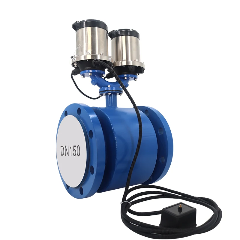 New Pulse Output DN150 Water Meter Sensor Smart Display Battery-powered Electromagnetic Flow Meter