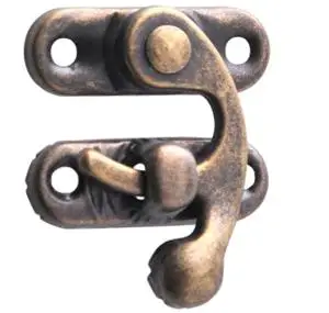 Small Hook Lock Shackle Horns Hasps Buckle Decorative Latch Metal Clasp for Wooden Jewellery Box Cabinet Furnitures