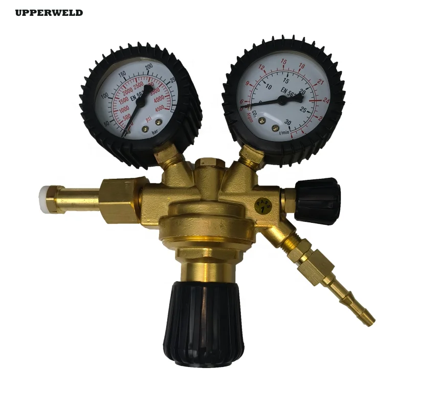 UPPER JY-1418 Argon gas regulator Double head pressure reducer AR/CO2 Gas regulator