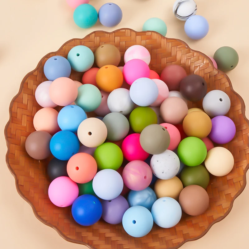 hot selling products 2024 customization fashion jewelry beaded earringsbracelets bangles silicone baby teething beads Non Toxic