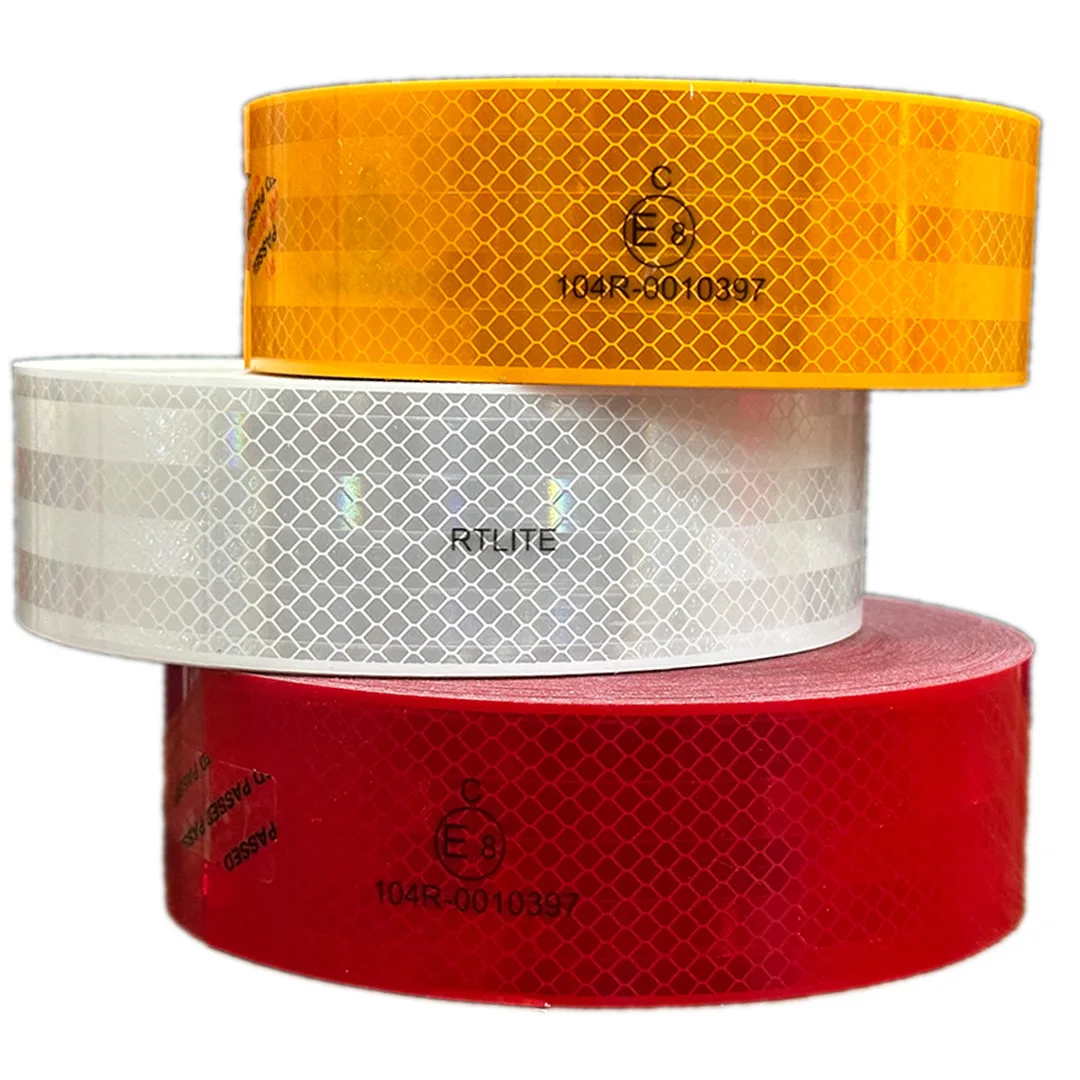 5.08cm*45.7m Emark Ece104R RTLITE E8 Code Approval Safety Warning Conspicuous Vehicles Reflective Tape
