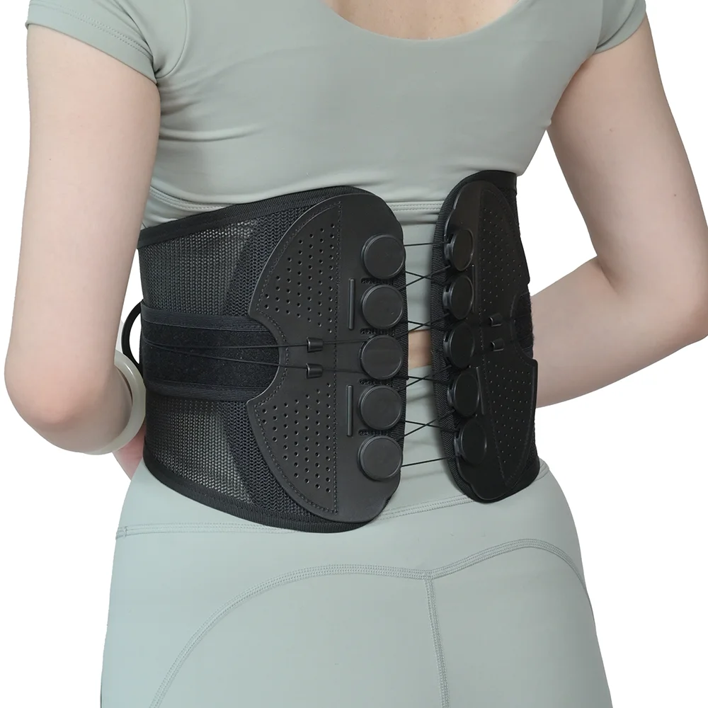 elastic two side drawstring pull fixed belt lumbar disc strain exercising protection support waist belt
