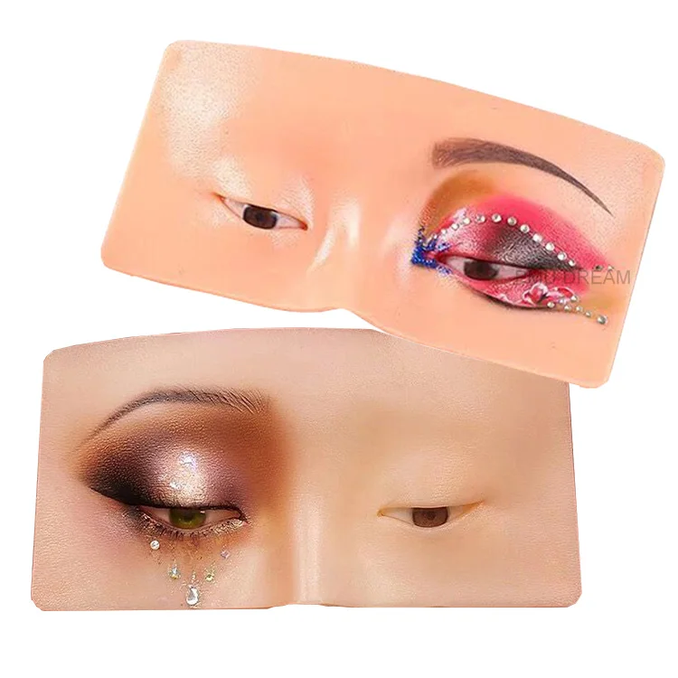 Reusable 5D Eye Eyebrow Makeup Practice Board Face Eyes Makeup Mannequin Silicone Skin Pad Eyes Mannequin For Makeup Artist