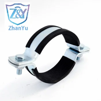 Factory price Heavy Duty Pipe Clamp With Rubber Reinforced Rib