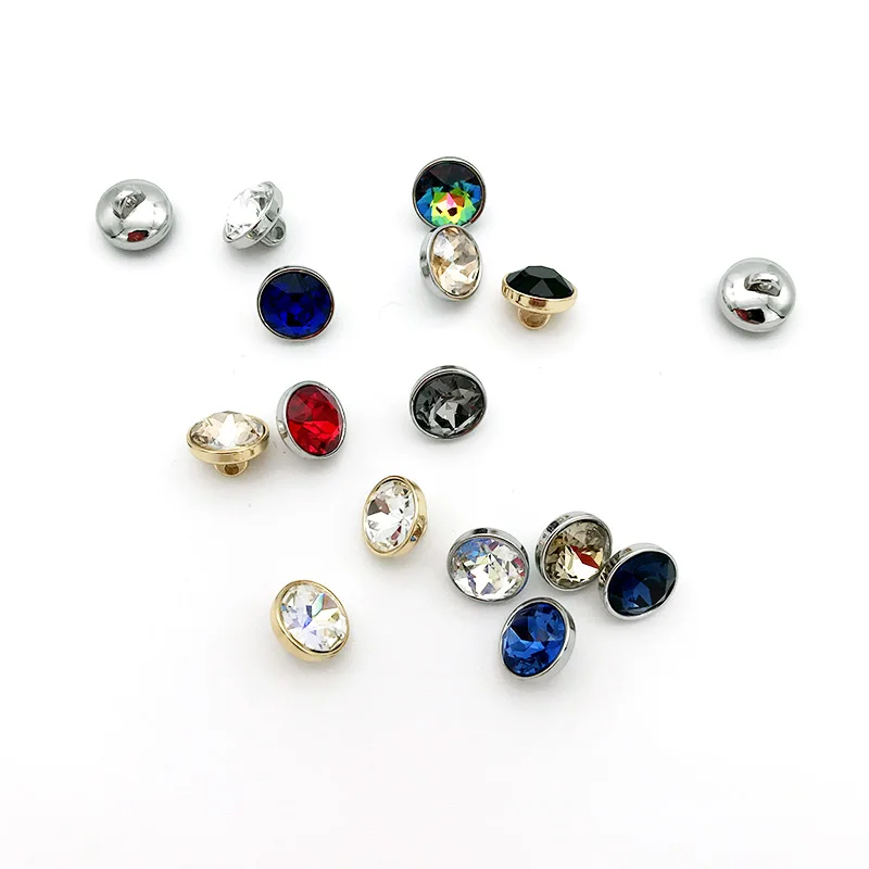 11.3mm Diamond shape rhinestone buttons with  setting for garments