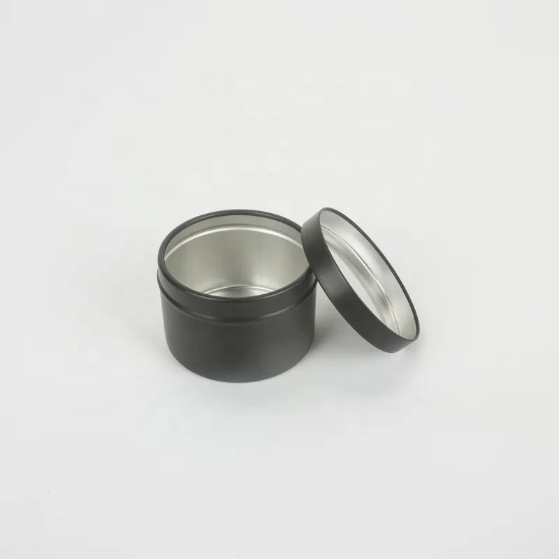 50ml 50g 5035mm Black Aluminium Jar Coffee Candle Tea tin Cans For Color Customize Logo black aluminium jar