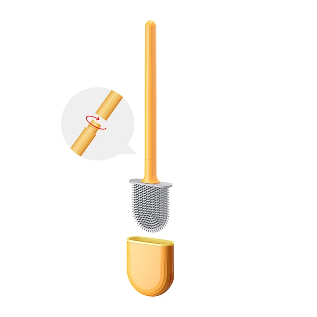 Amazon Explosion Luxury Style Silicone Toelet Brush TPR material toilet brush and holder set for bathroom