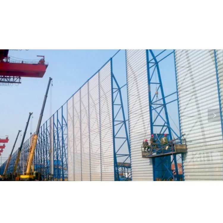 Perforated Windbreak Dust Suppression Wall Fencing /  Galvanized Steel Powder Coated Anti Dust Wind Panel Fence