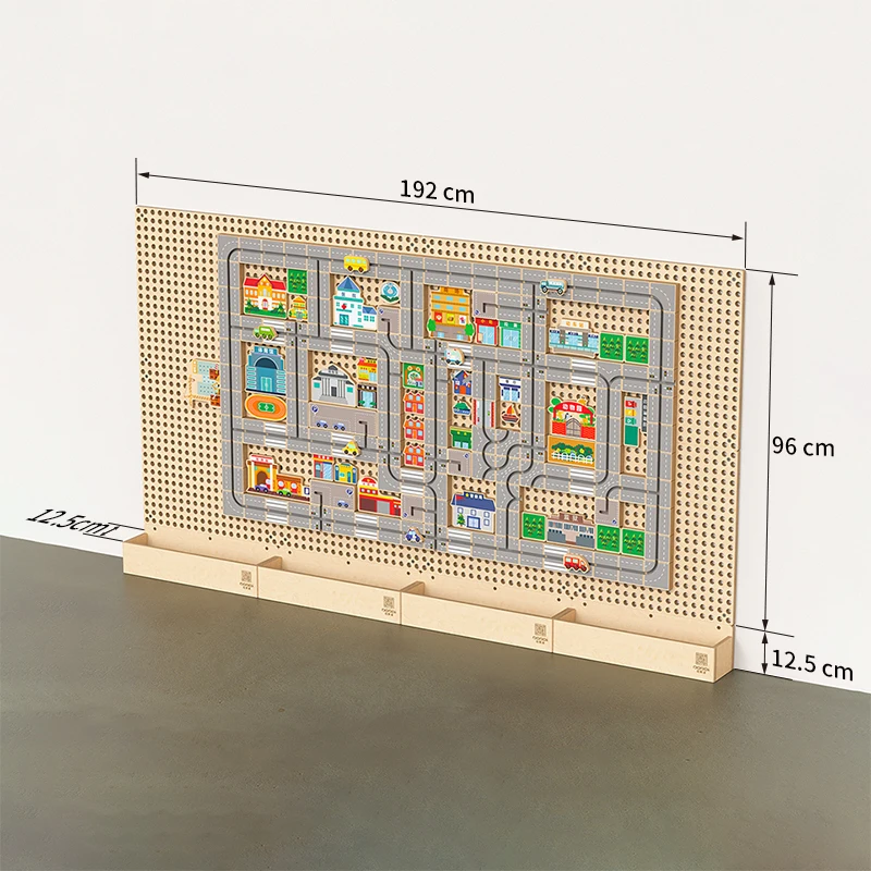 Building  Wooden Blocks Toys Educational Cool Science Urban Slide Models For Kids