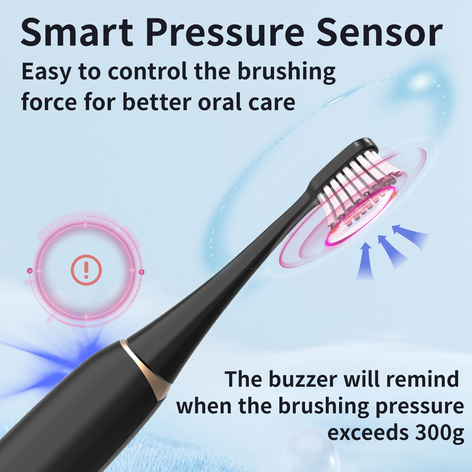2024 New Adult Customized Manufacturer Private Lebel Pressure Sensor Type-C Rechargeable Smart Best Sonic Electric Toothbrush