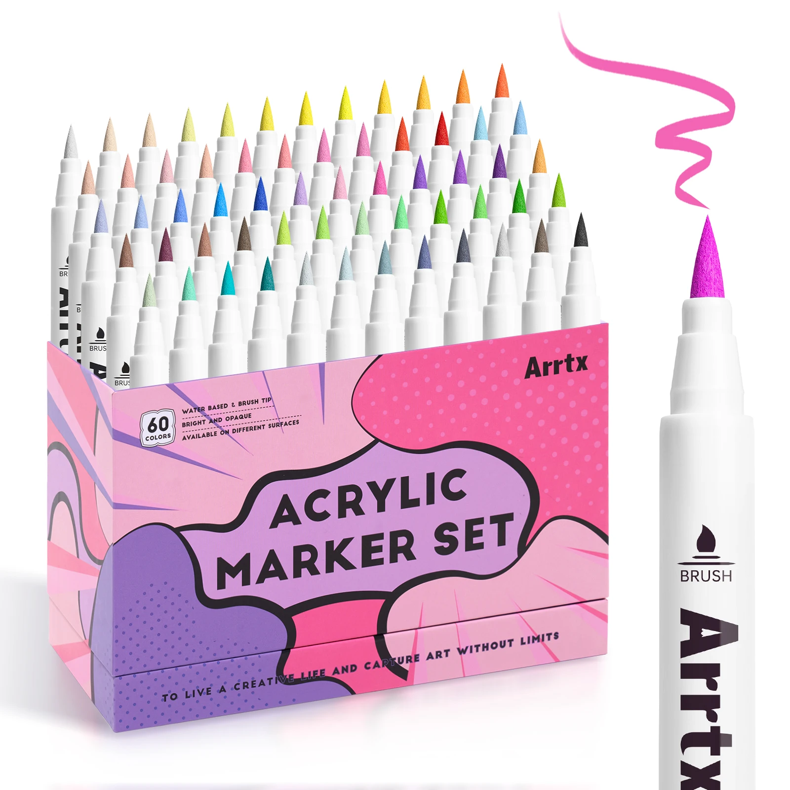 Arrtx AACM-0560B Paint Pens Acrylic Paint Marker Pen Artist Grade 60 Anime Colors