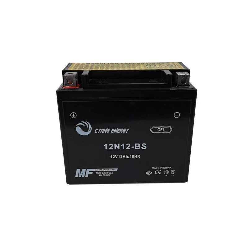 
High-quality 12V12AH/ YTX12-BS maintenance-free dry cell lead-acid motorcycle battery 