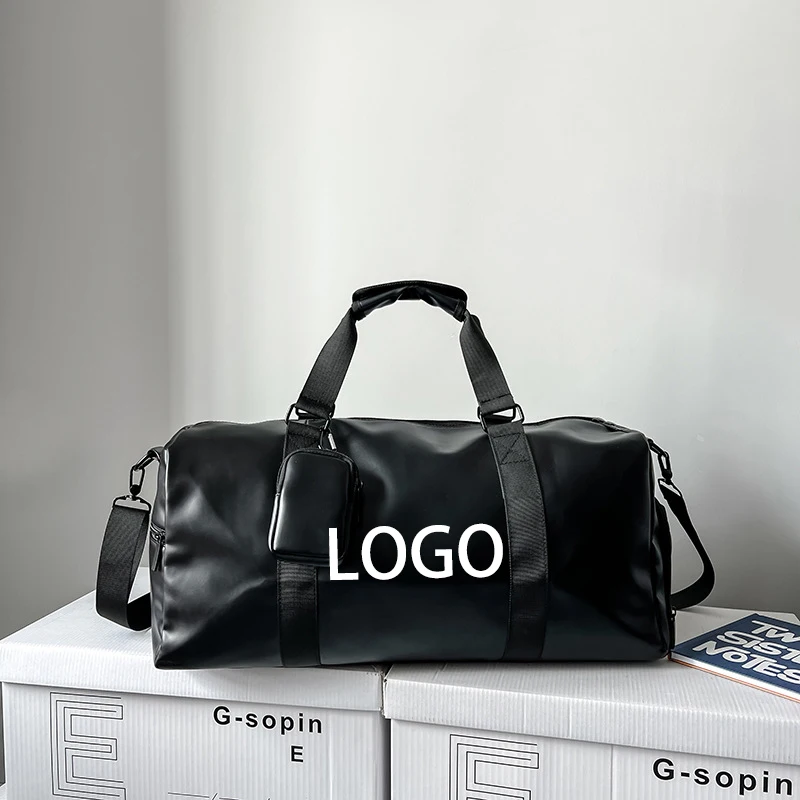 Customized Logo Large Capacity LeatherTravel Duffel Bag Young Practical Outdoor Training Sports Duffle Gym Bag For Unisex