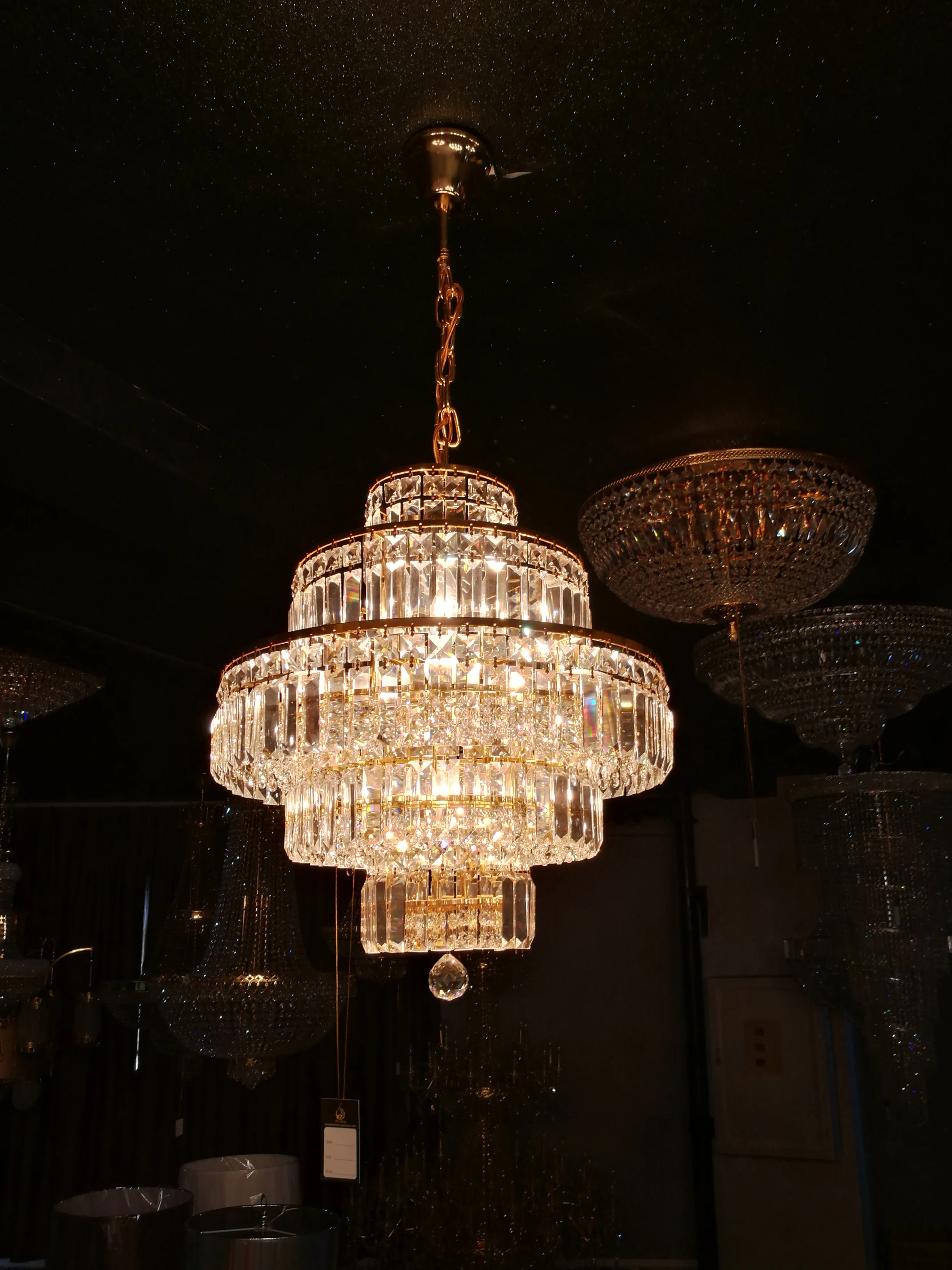 Modern wholesale crystal hanging gothic chandelier lights popular chrome finish indoor pendant chandelier crystal hanging lamps