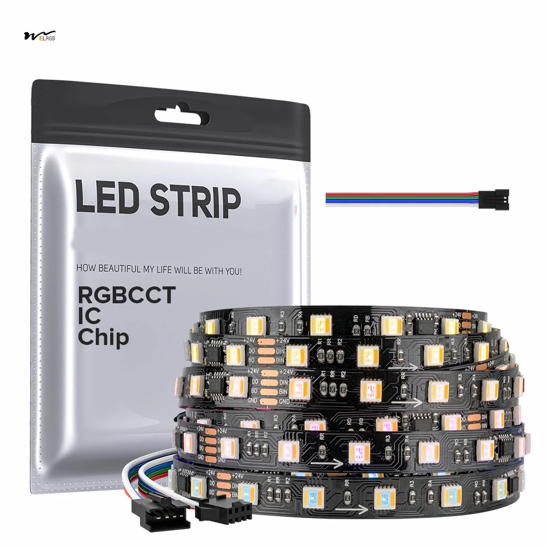 RGBCCT Адресуемая Светодиодная лента с двумя данными 5050SMD 16 4 фута 60 светодиод/м 10 шт./м 5 видов цветов в 1 дорожная