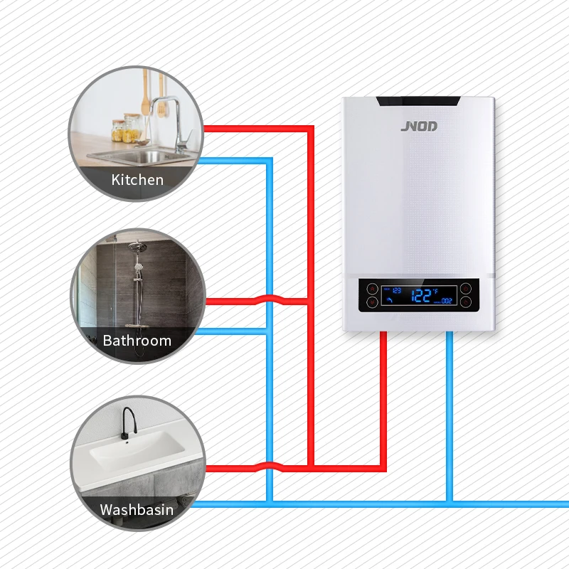 JNOD 220-240V Electric Bathroom Shower Hot Water Heater Tankless Instantaneous Water Heater